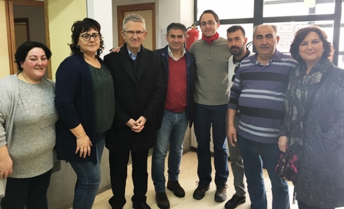 González Ramos, secretario general del PSOE de Albacete, asiste a las actividades de las fiesta de San Blas en Balazote