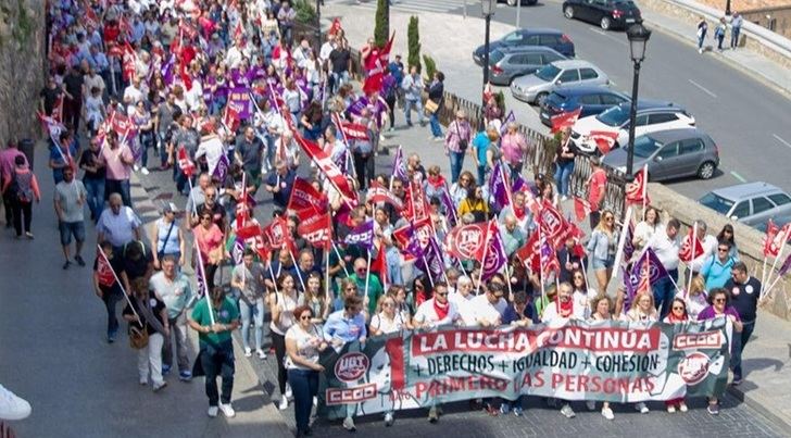 12.000 personas se manifiestan el 1 de Mayo en Castilla-La Mancha