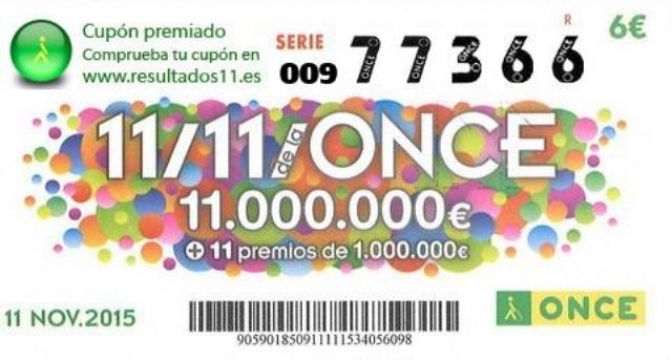 La ONCE reparte 40.000 euros en Toledo en el Cupón Extra del sorteo 11 del 11