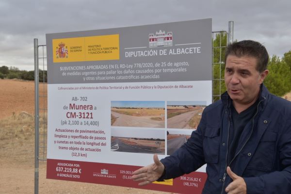 Diputacíon de Albacaete y Gobierno invierten más de 635.000 euros en mejorar la AB-702, en Munera