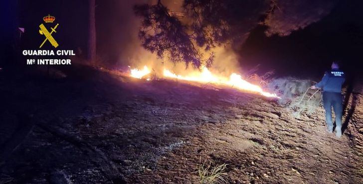 Investigan a cuatro personas por un incendio forestal en Olmedilla de Alarcón (Cuenca)