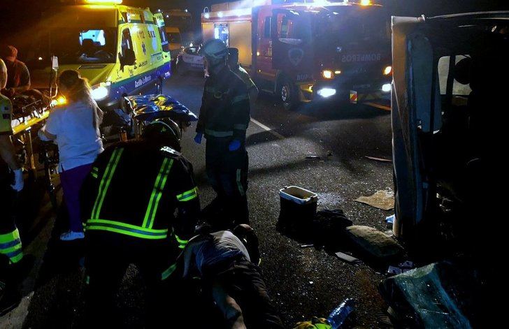 9 trabajadores del campo heridos en un accidente de tráfico en Montalvos (Albacete)