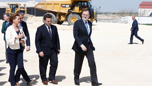 Visita de Rajoy a las obras de la autovía en Albacete en abril del año pasado.