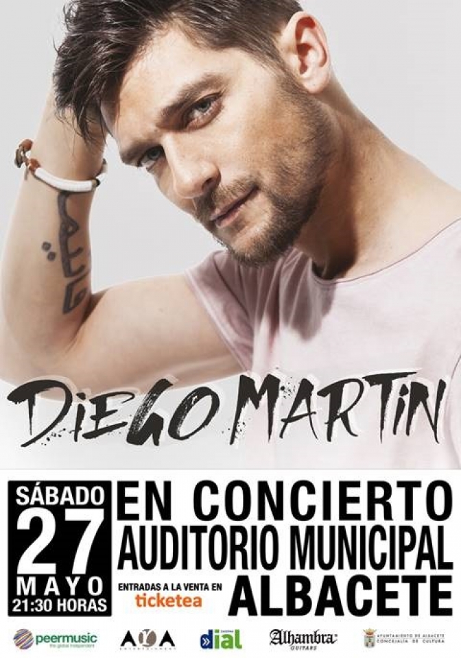 El cantante Diego Martín actuará en el auditorio de Albacete el día 27 de mayo