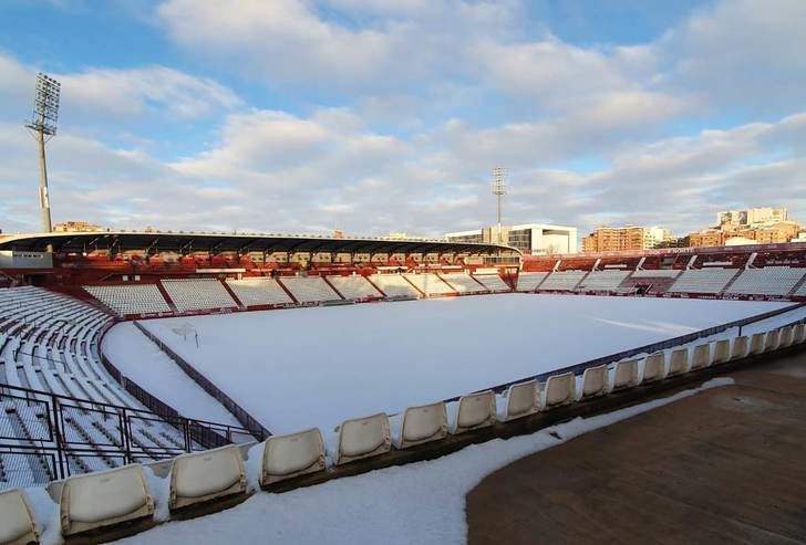 La nieve cubre los campos de fútbol de Albacete e impide entrenamientos de los equipos