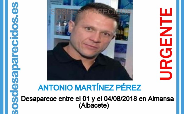Un detenido tras la aparición de un cadáver en Almansa que puede ser de Antonio, desaparecido en agosto