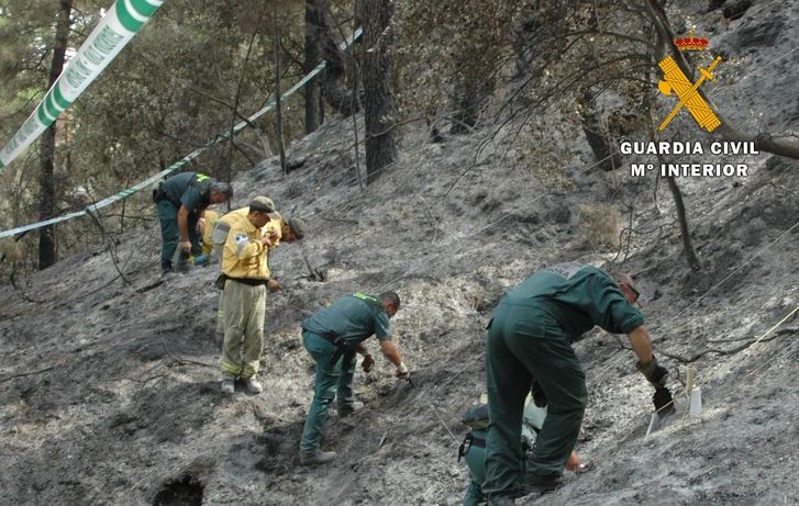 La Guardia Civil de Albacete detiene a dos personas como autores de provocar un incendio forestal en Yeste