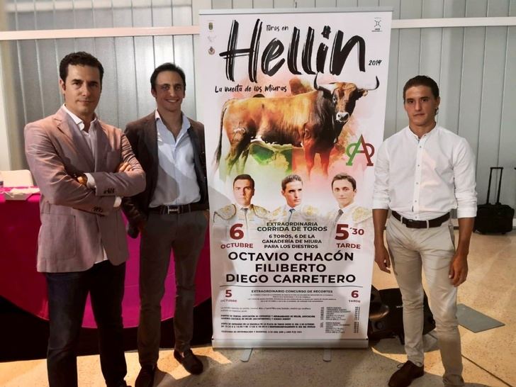 Los toros de Miura vuelven a Hellín con Octavio Chacón, Filiberto y Diego Carretero en el cartel