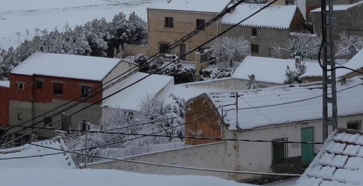 Imagen de la nevada que cayó el pasado domingo en la localidad de Munera