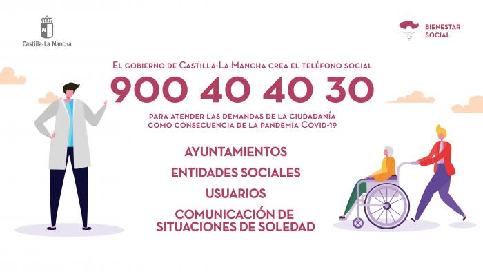 El Gobierno de Castilla-La Mancha habilita el ‘Teléfono Social’ para atender consultas relacionadas con el coronavirus