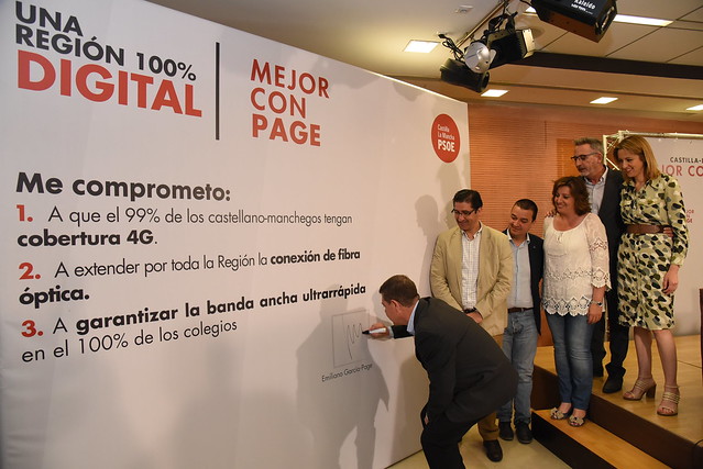Page se compromete a extender la cobertura 4-G y la fibra óptica por toda Castilla-La Mancha