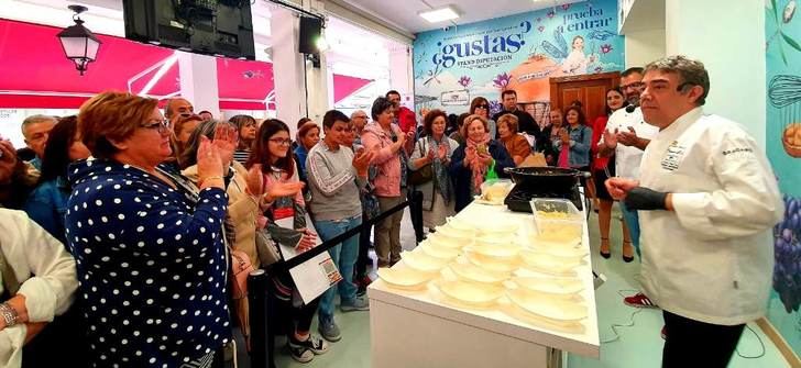 El risotto con arroz de los campos de Hellín y queso manchego de Rafael Herreros, en el stand de la Diputación de Albacete