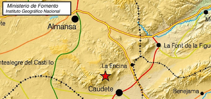 Terremoto en la mañana del domingo entre Almansa y Caudete, de 2,5 grados de intensidad
